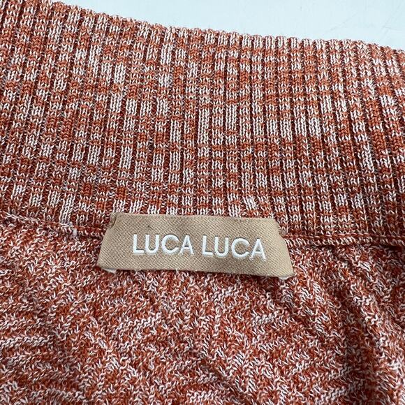 Luca Luca Cotton Knit Textured Sweater High Ribbed Collar Wool Free - Picture 3 of 8